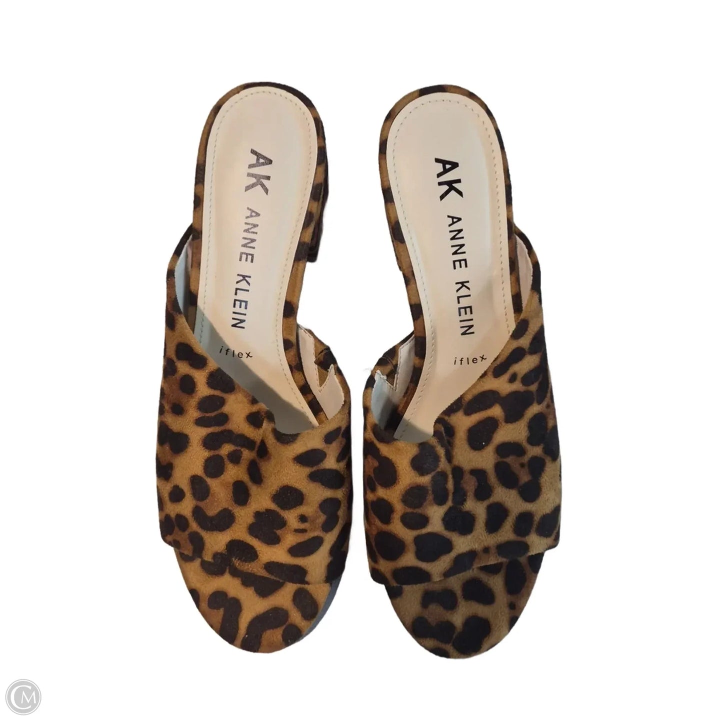 Sandals Heels Block By Anne Klein In Leopard Print, Size: 7