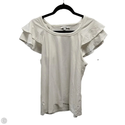 Top Sleeveless By Chicos In White, Size: L