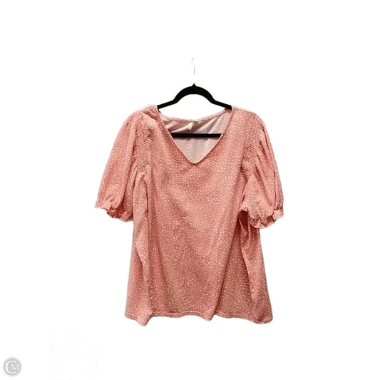 Top Short Sleeve By Cato In Polkadot Pattern, Size: 3x