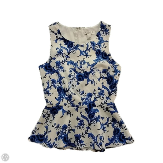 Top Sleeveless By Forever 21 In Floral Print, Size: S