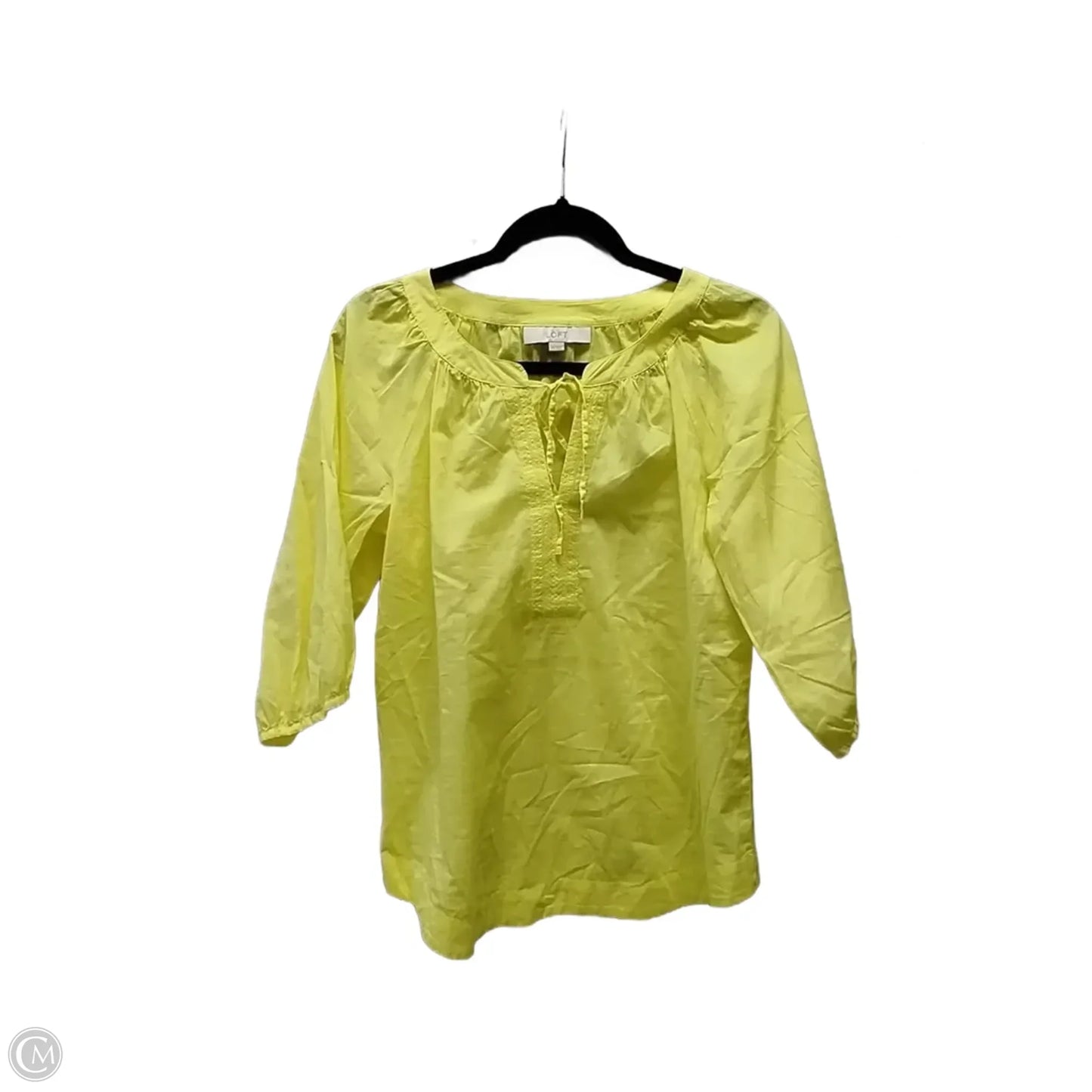 Blouse Long Sleeve By Loft In Yellow, Size: Xs
