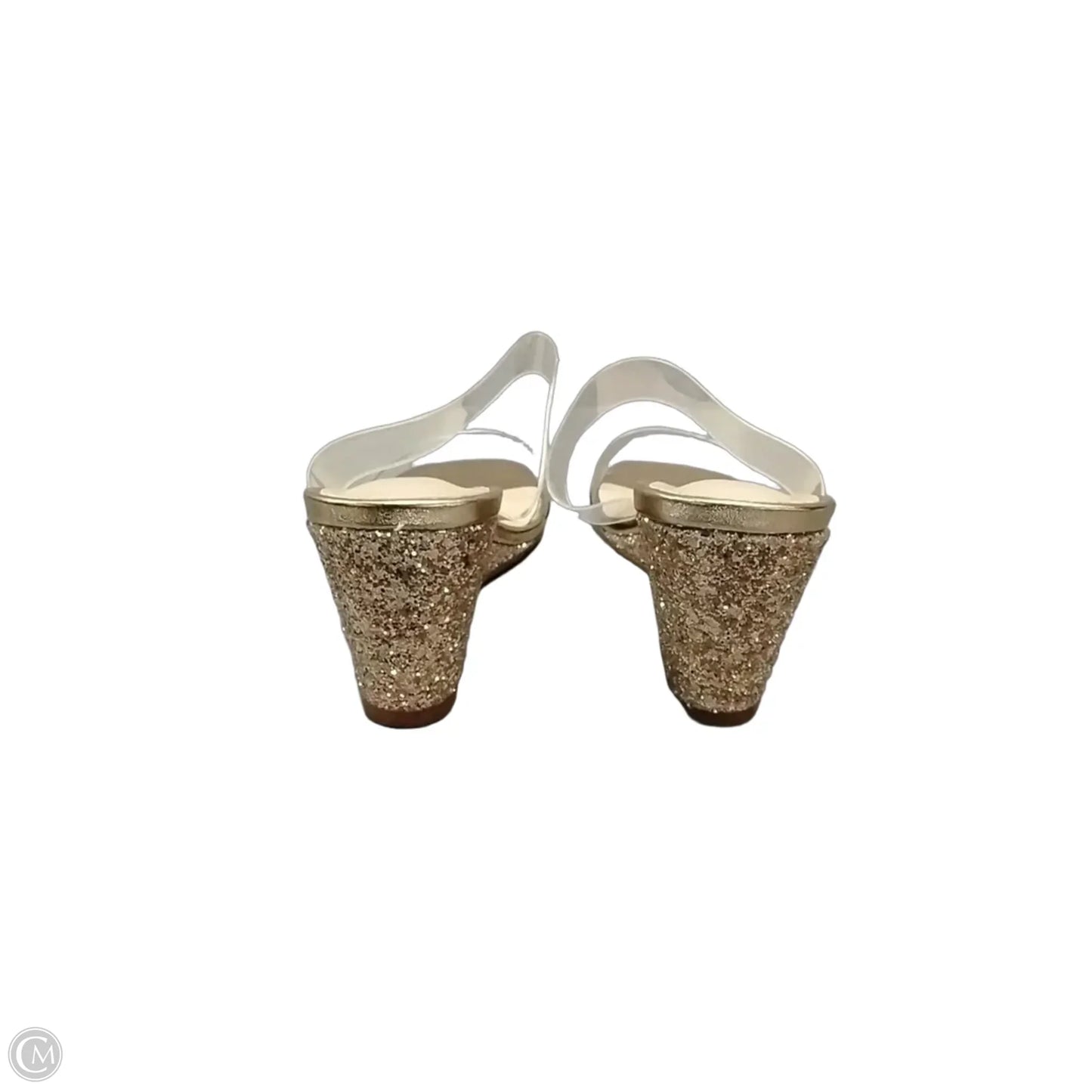 Shoes Heels Wedge By Clothes Mentor In Gold, Size: 6.5
