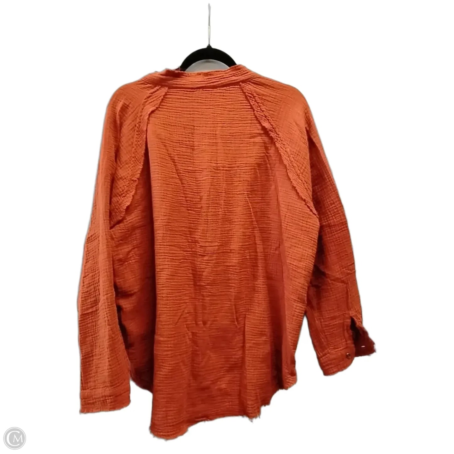Top Long Sleeve By Zenana In Orange, Size: L