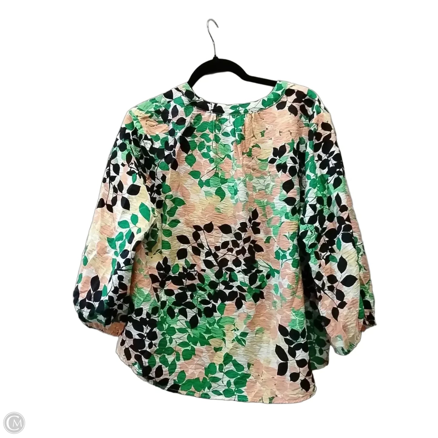 Blouse Long Sleeve By Liz Claiborne In Floral Print, Size: Xlp