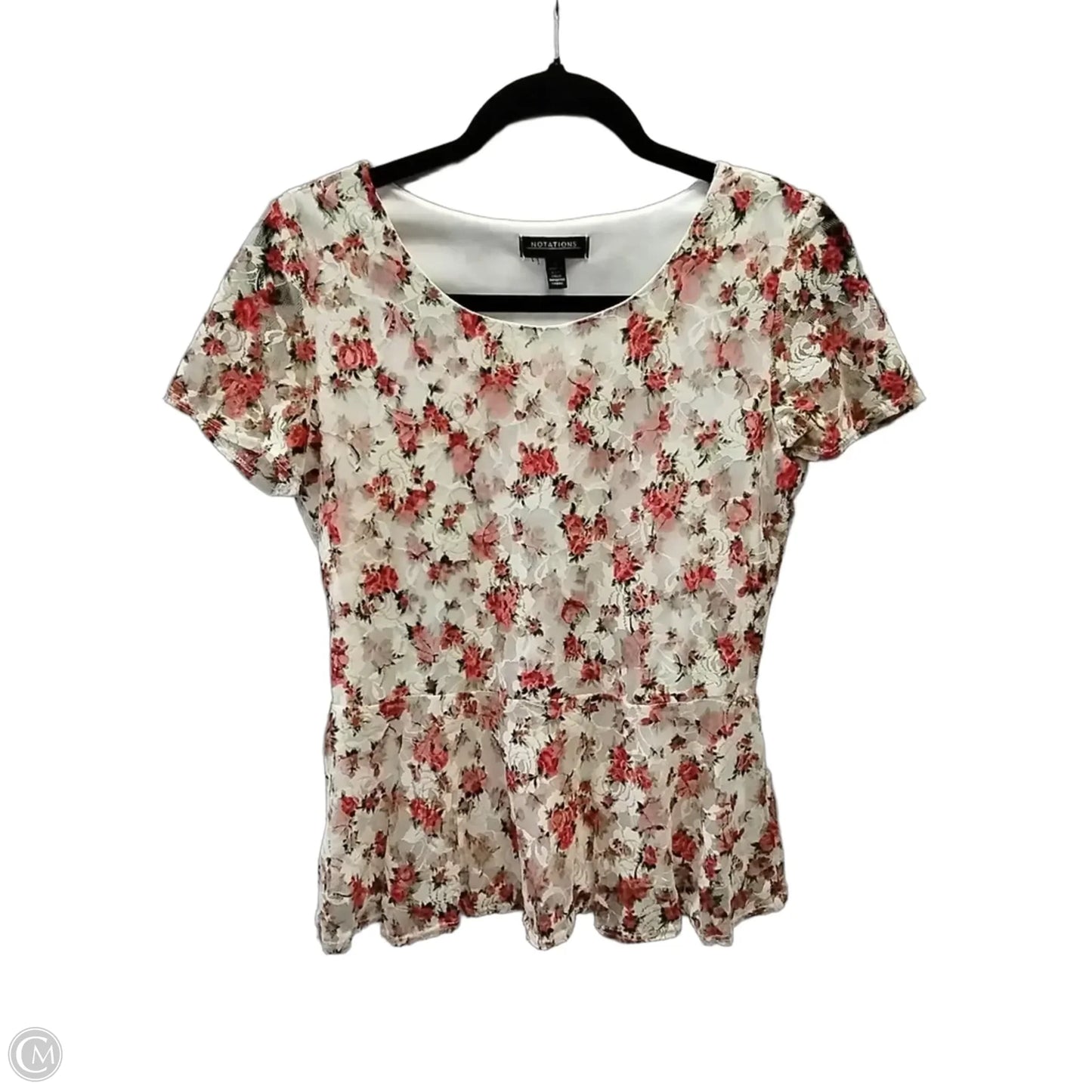 Top Short Sleeve By Notations In White, Size: Small