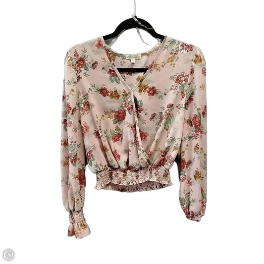 Blouse Long Sleeve By Ultra Flirt In Floral Print, Size: S