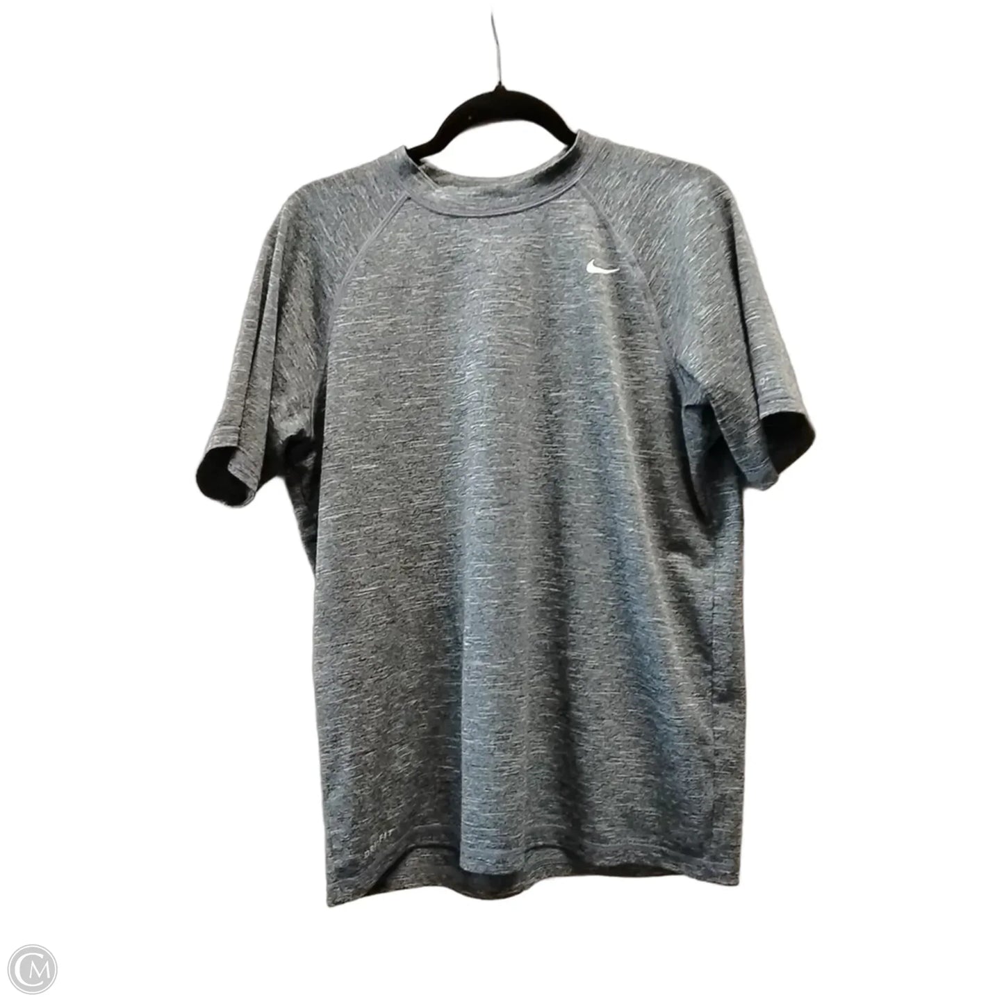 Athletic Top Short Sleeve By Nike In Grey, Size: M