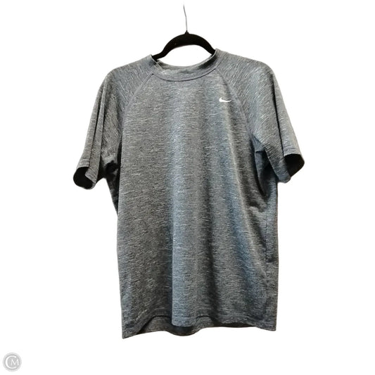 Athletic Top Short Sleeve By Nike In Grey, Size: M