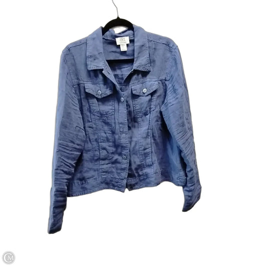 Jacket Shirt By Jones New York In Blue, Size: Xl
