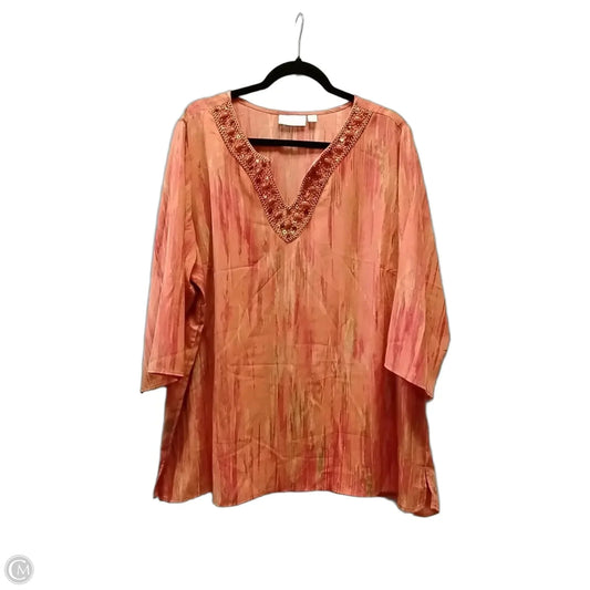 Blouse Long Sleeve By Belle By Kim Gravel In Orange, Size: 2x
