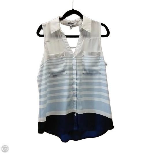 Blouse Sleeveless By Express In White, Size: L