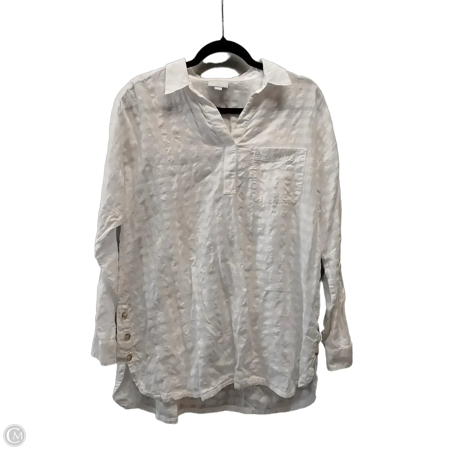 Top Long Sleeve By J. Jill In White, Size: M