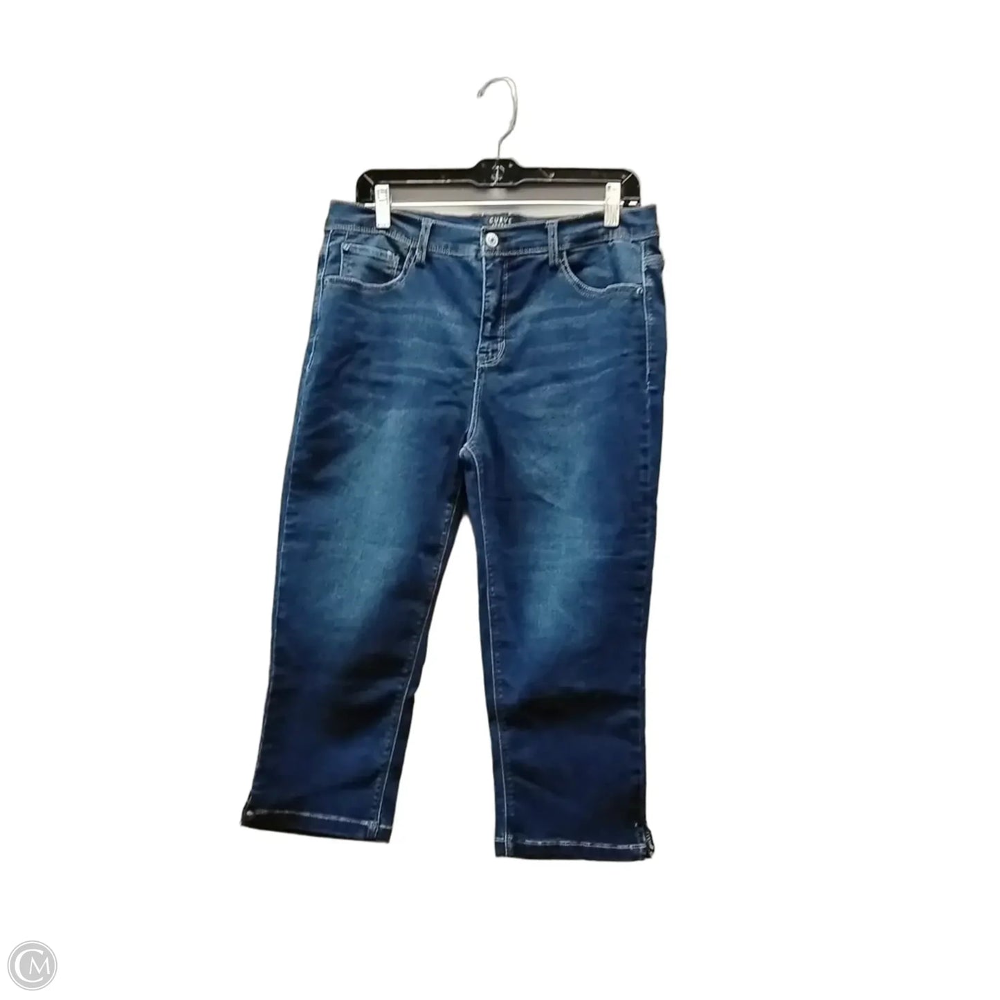 Jeans Cropped By Curve Appeal In Blue Denim, Size: 14