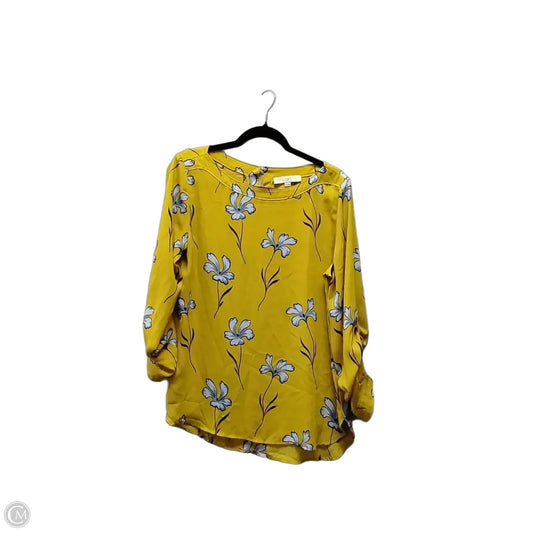 Blouse Long Sleeve By Loft In Floral Print, Size: M