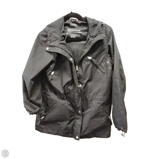 Coat Raincoat By Natural Reflections In Black, Size: S