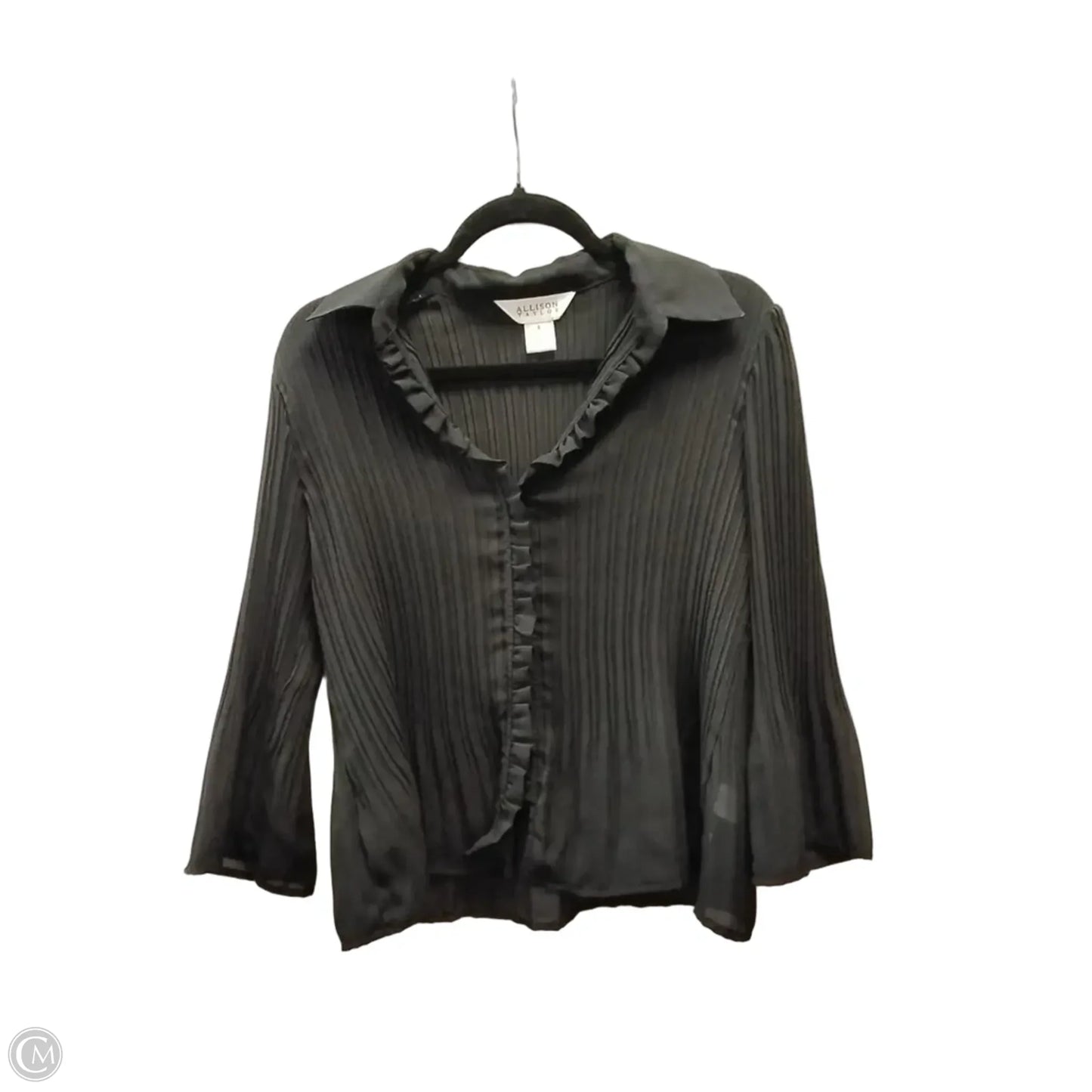 Blouse Long Sleeve By Allison Taylor In Black, Size: S