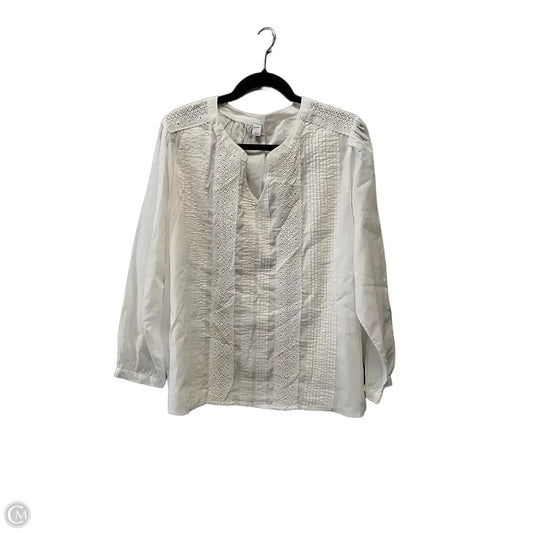 Top Long Sleeve By Old Navy In White, Size: Xl