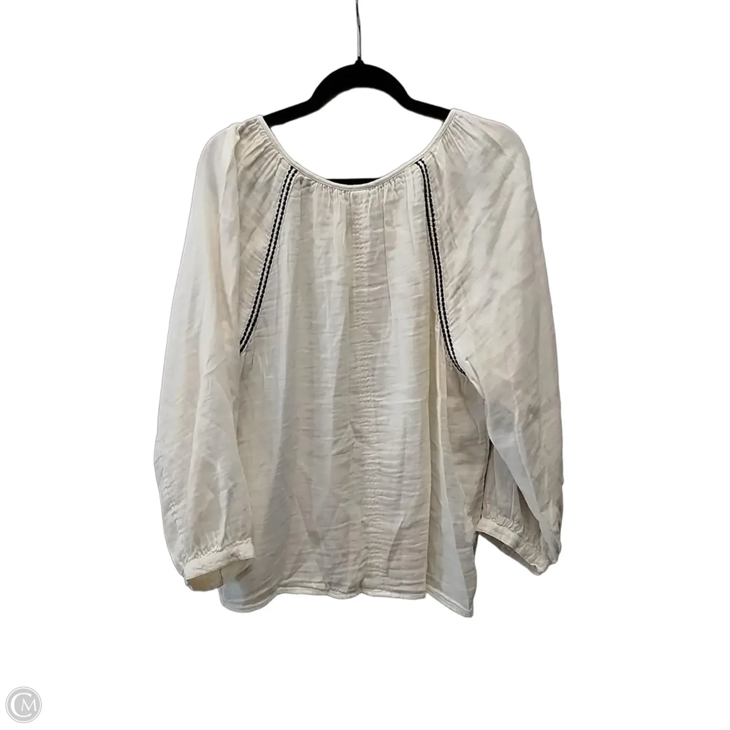 Blouse Long Sleeve By Old Navy In White, Size: Xl