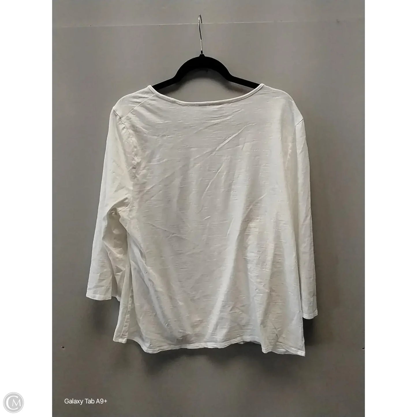 Top Long Sleeve By Chicos In White, Size: Xl