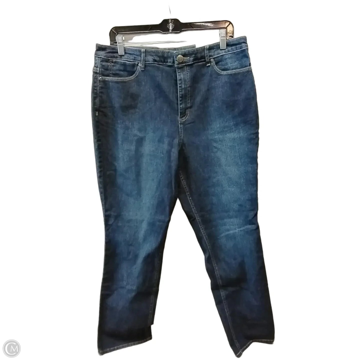 Jeans Straight By Christopher And Banks In Blue Denim, Size: 14