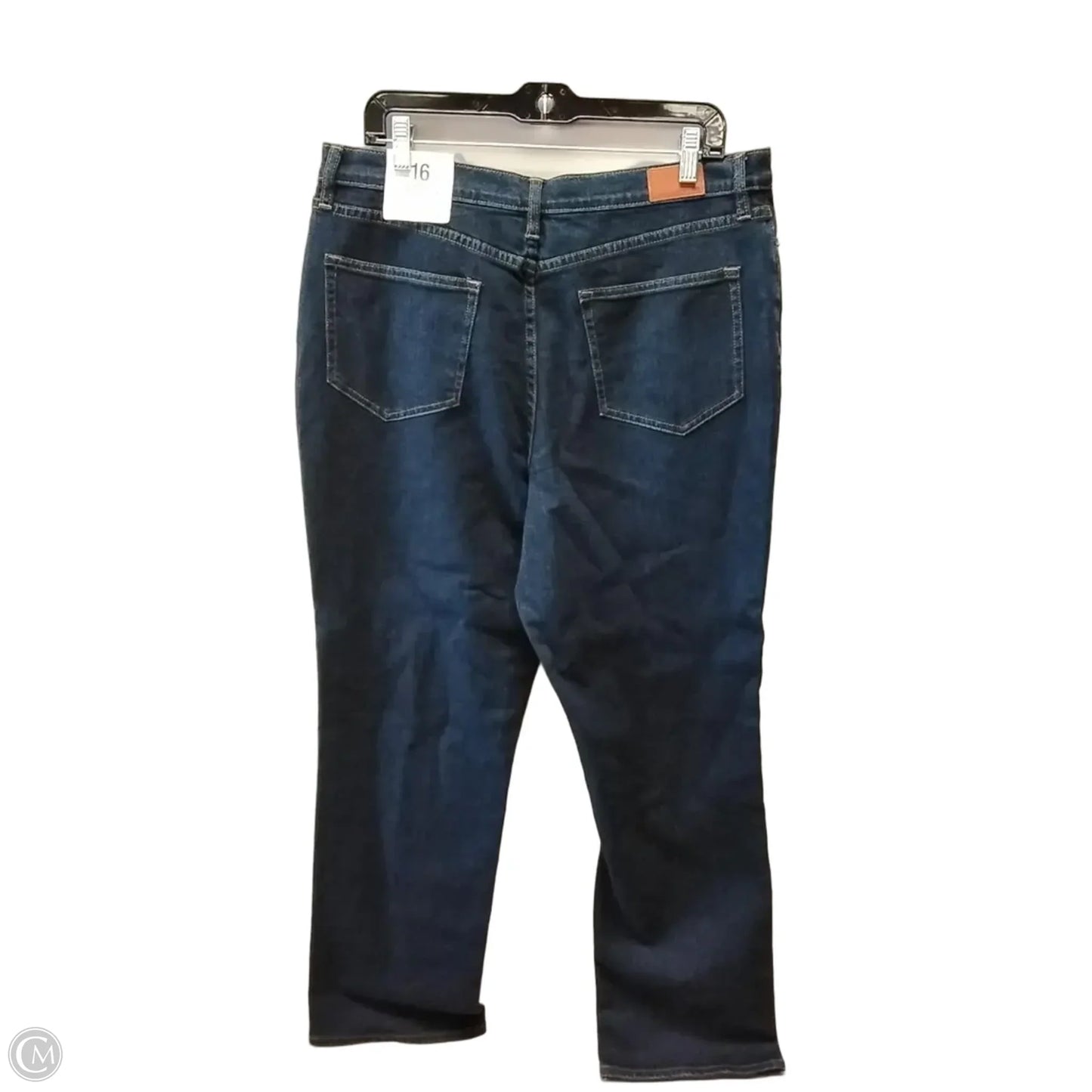 Jeans Straight By Lands End In Blue Denim, Size: 16