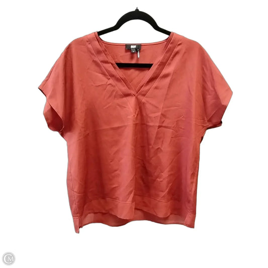 Blouse Short Sleeve By Dkny In Orange, Size: M