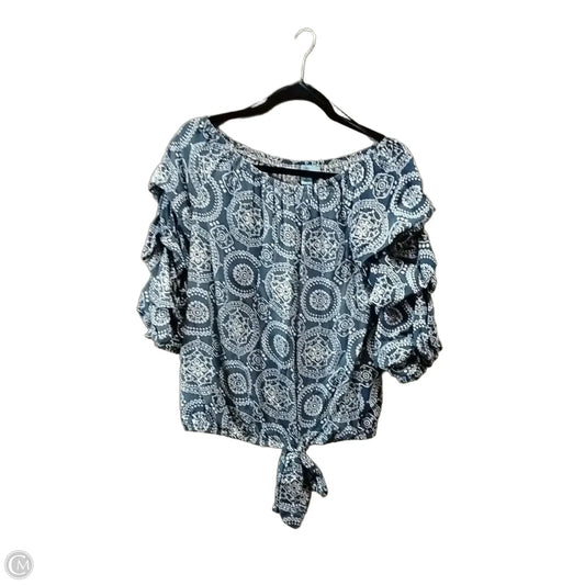 Top Long Sleeve By Cece In Blue, Size: M