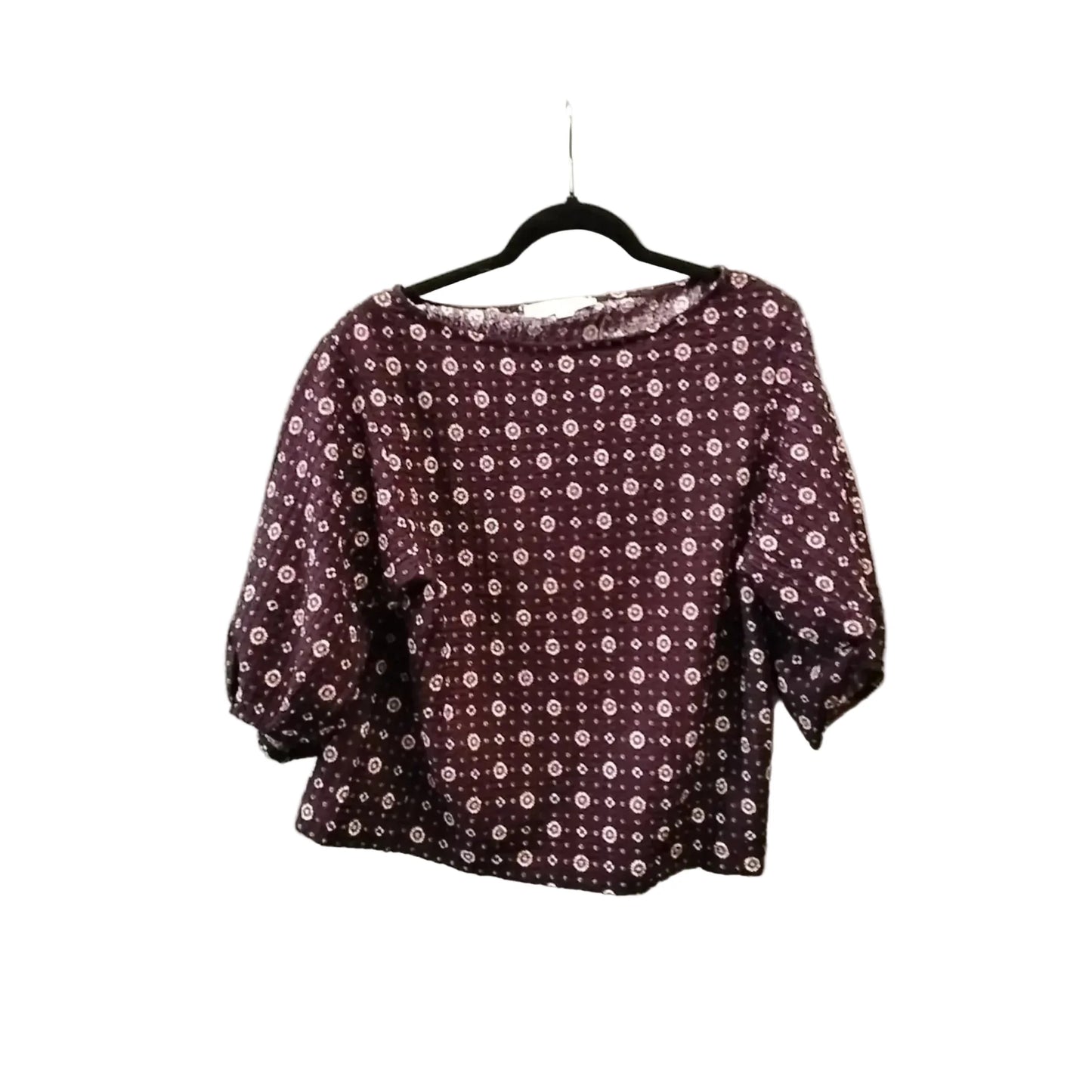 Top 3/4 Sleeve By Loft In Purple, Size: M