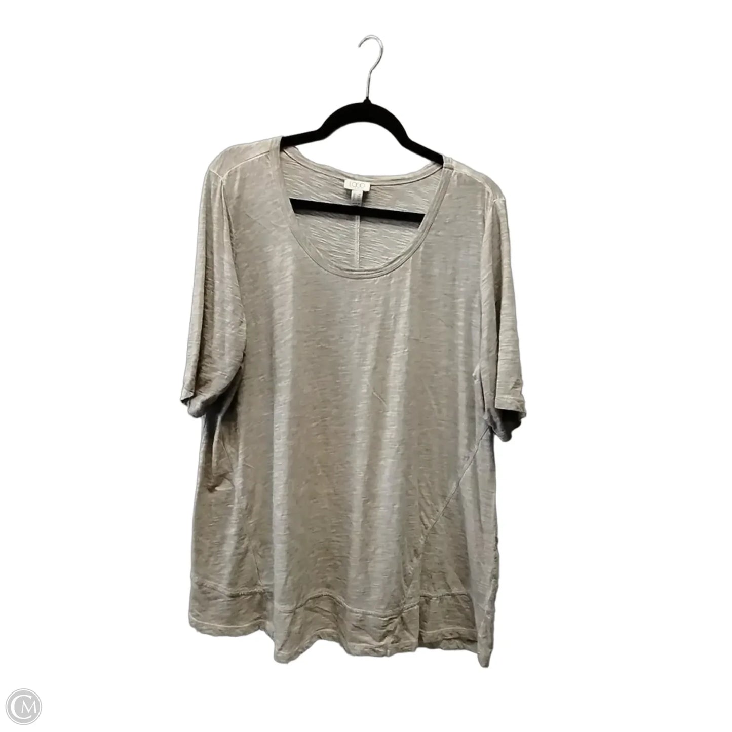Top Short Sleeve By Logo In Brown, Size: 1x