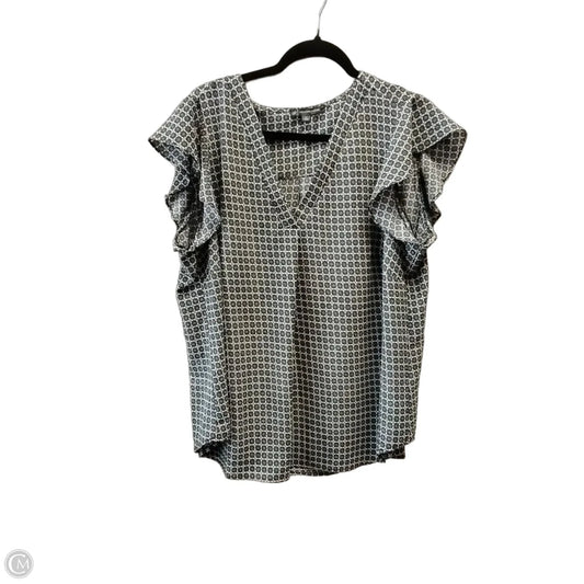 Blouse Short Sleeve By Adrianna Papell In Geometric Pattern, Size: 1x