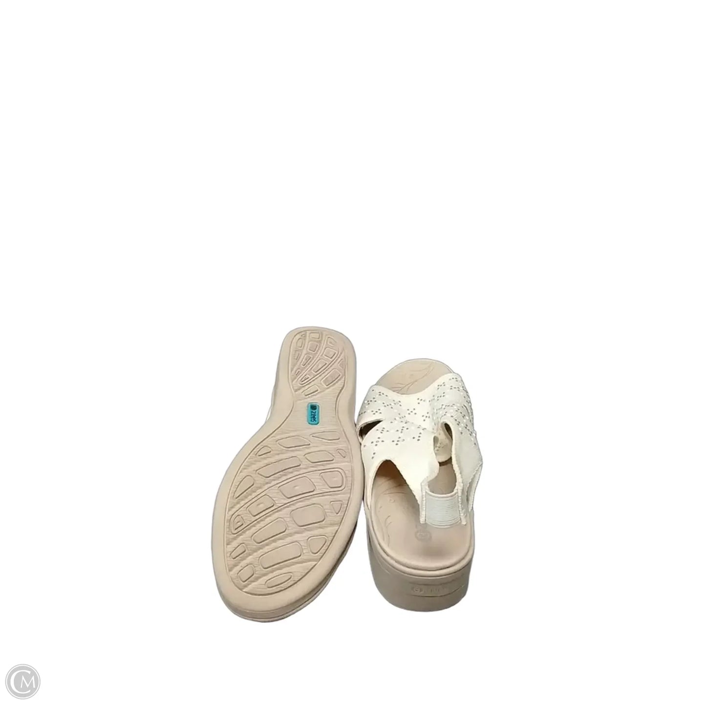 Sandals Heels Wedge By Bzees In Cream, Size: 10