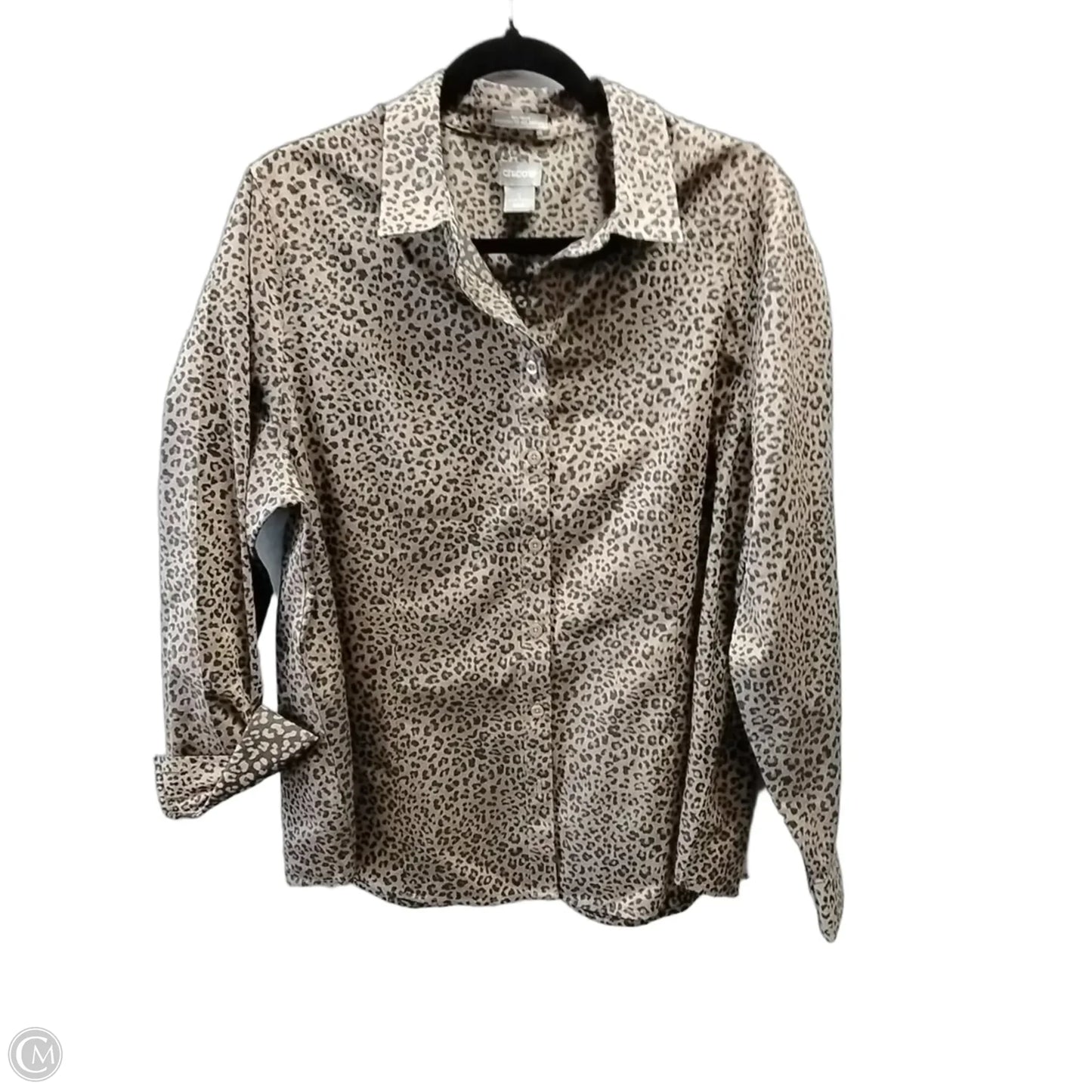 Top Long Sleeve By Chicos In Animal Print, Size: Xl