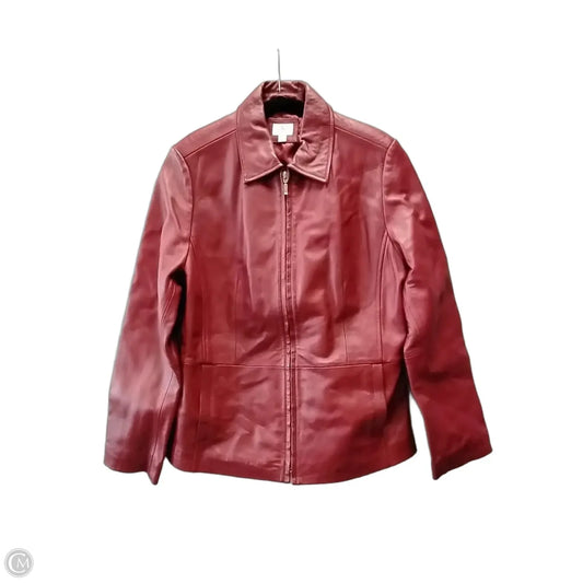 Coat Leather By Apt 9 In Red, Size: M