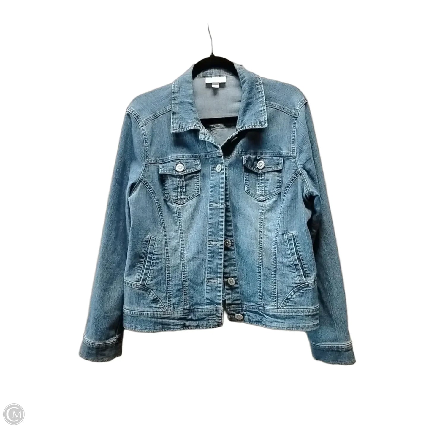 Jacket Denim By Dressbarn In Blue Denim, Size: Xl