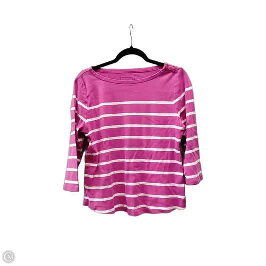 Top 3/4 Sleeve By Charter Club In Pink, Size: L