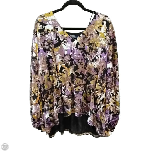 Blouse Long Sleeve By Rachel Roy In Purple, Size: 2x