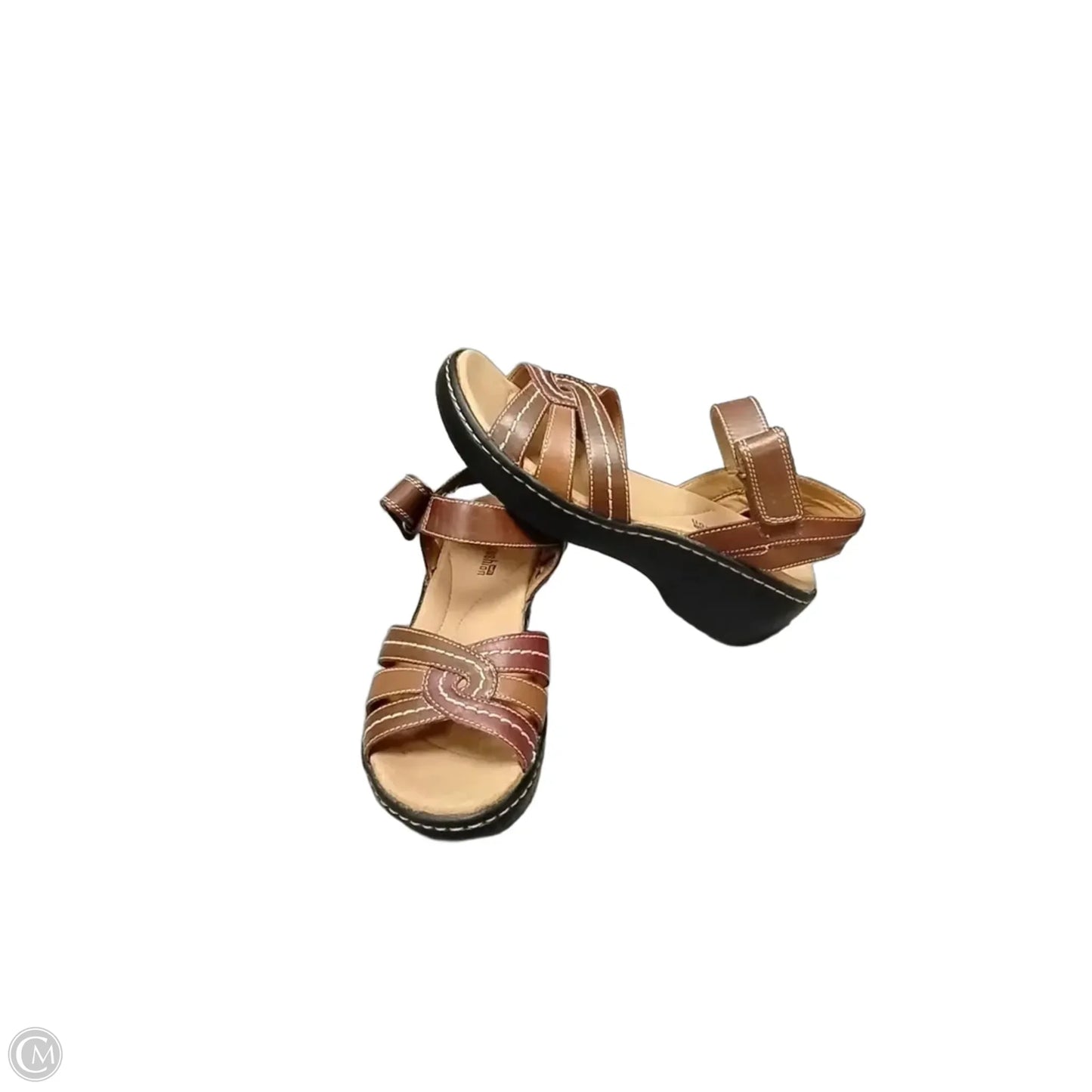 Sandals Heels Block By Clarks In Brown, Size: 5