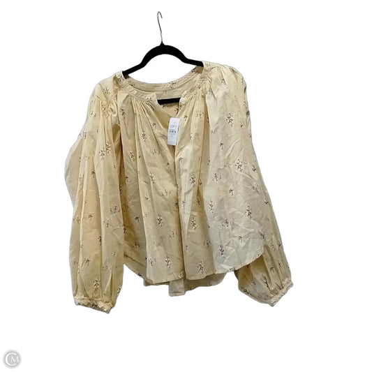 Blouse Short Sleeve By Loft In Yellow, Size: Xl