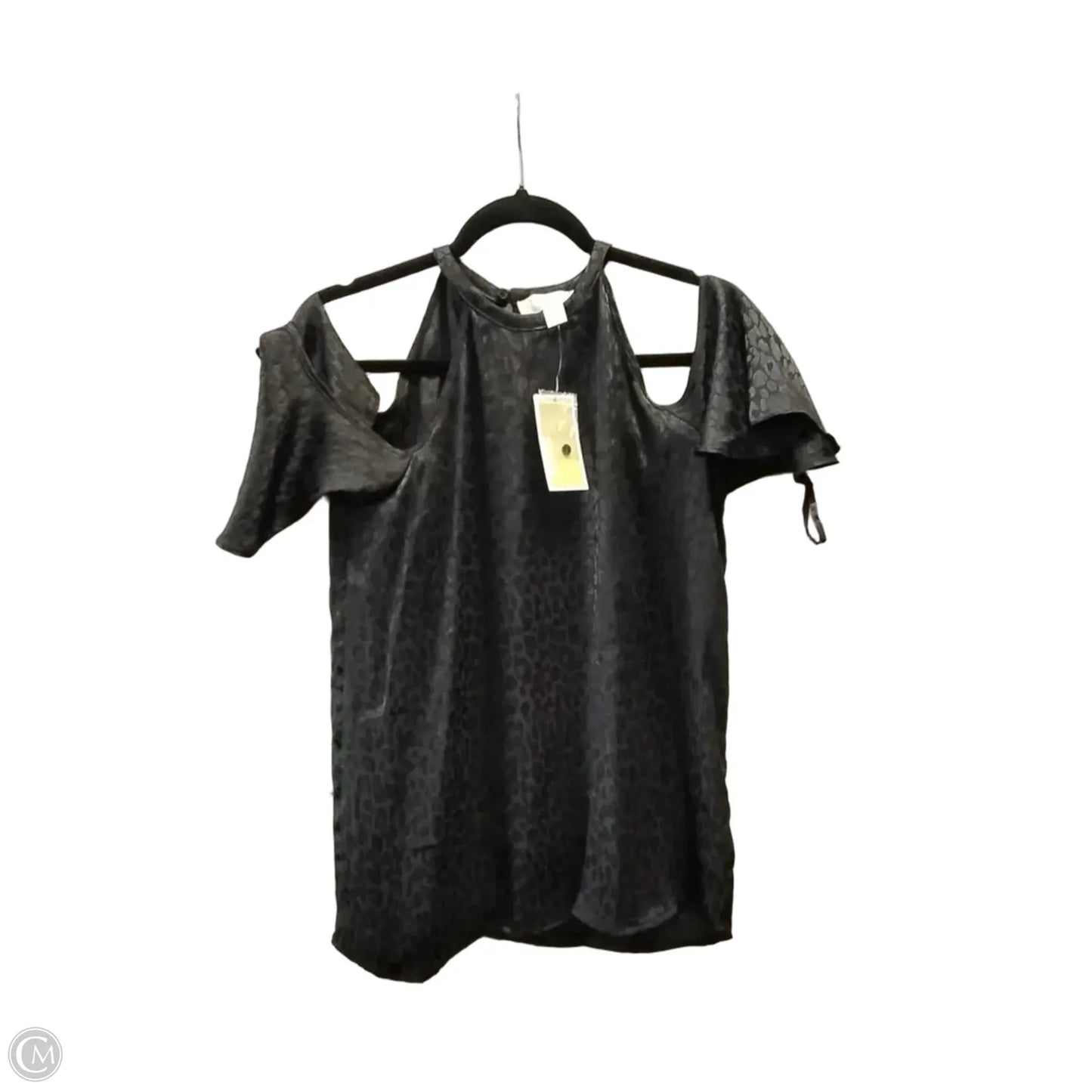 Blouse Short Sleeve By Michael By Michael Kors In Black, Size: Xs