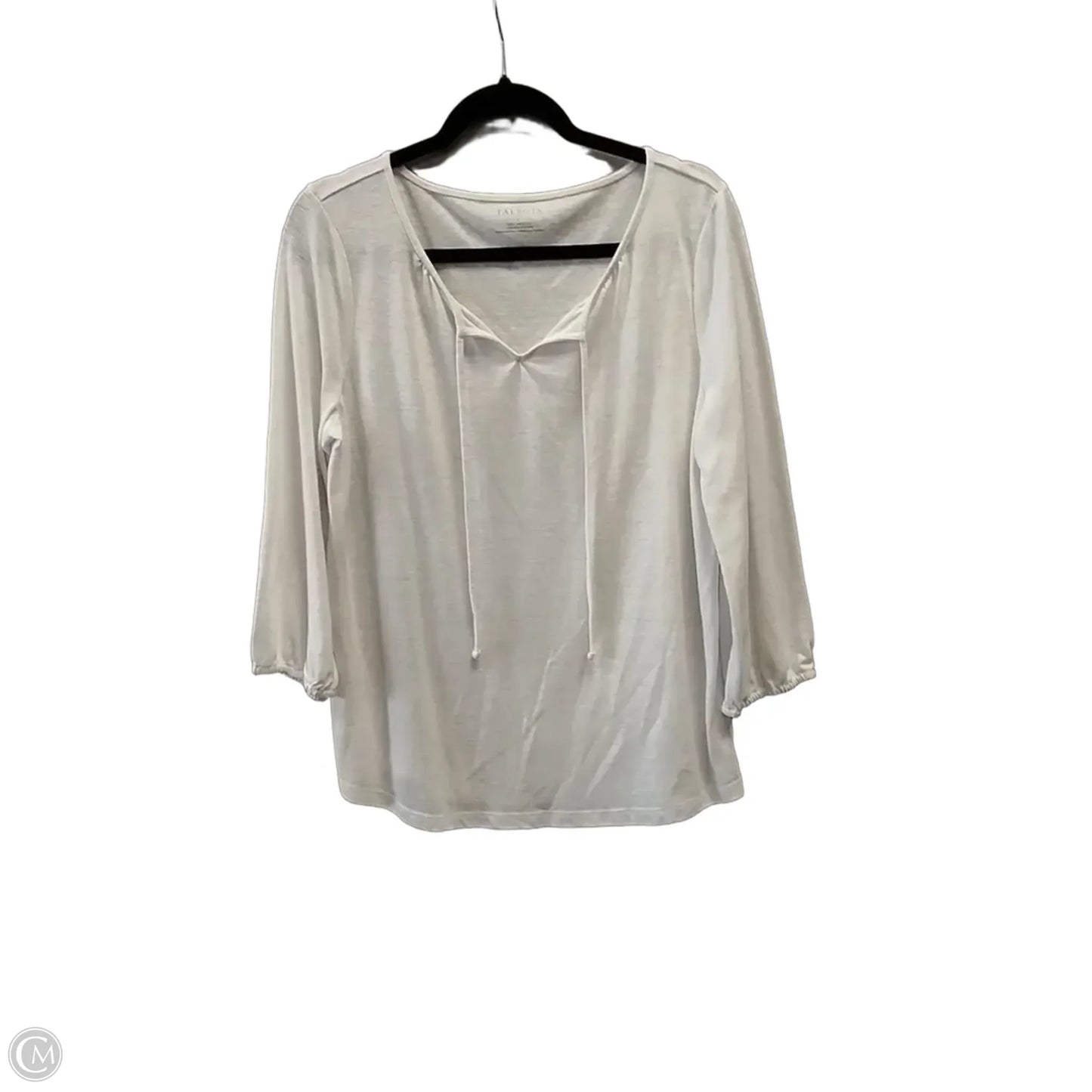 Top Long Sleeve By Talbots In White, Size: L