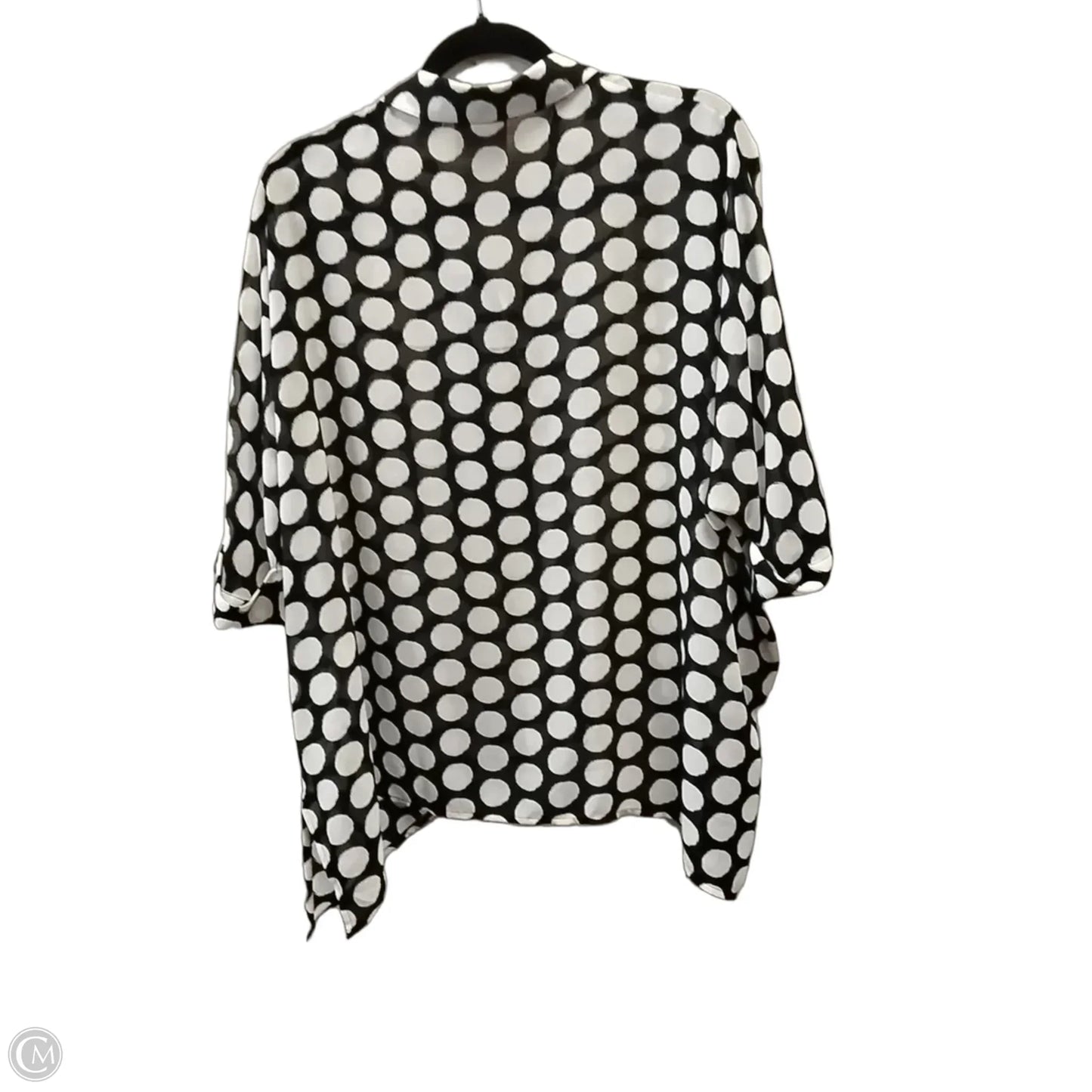 Blouse Long Sleeve By Chicos In Polkadot Pattern, Size: S