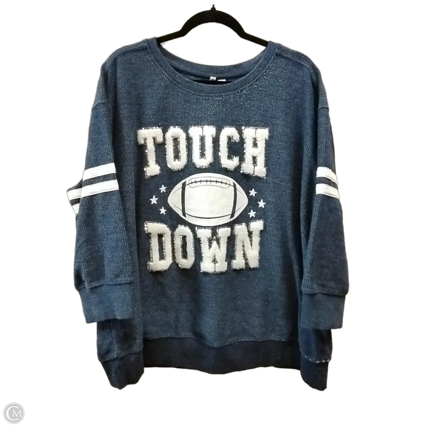 Sweatshirt Crewneck By Cato In Blue, Size: Xxl