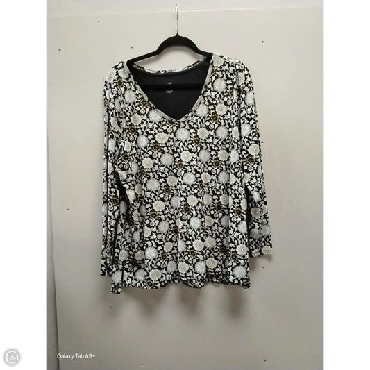 Top Long Sleeve By J. Jill In Floral Print, Size: Xl