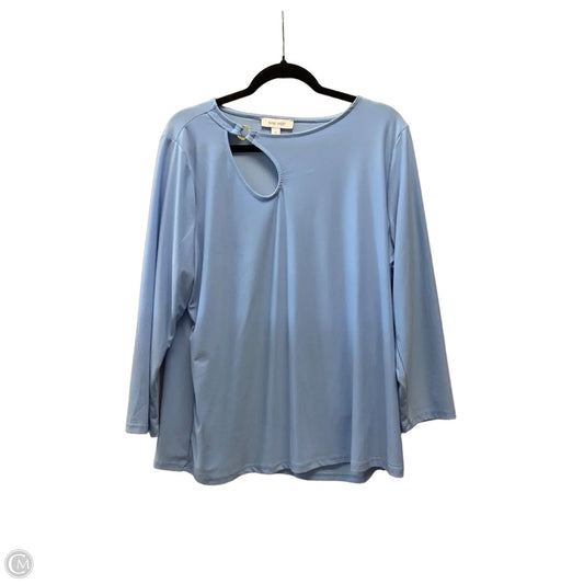Top Long Sleeve By Nine West In Blue, Size: Xl