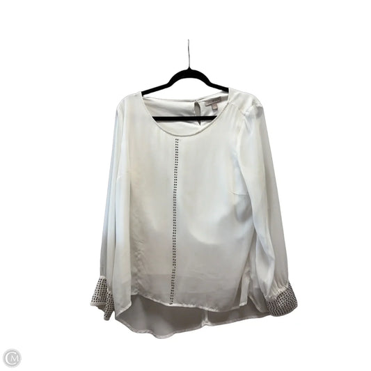 Blouse Long Sleeve By Roz And Ali In White, Size: Xl