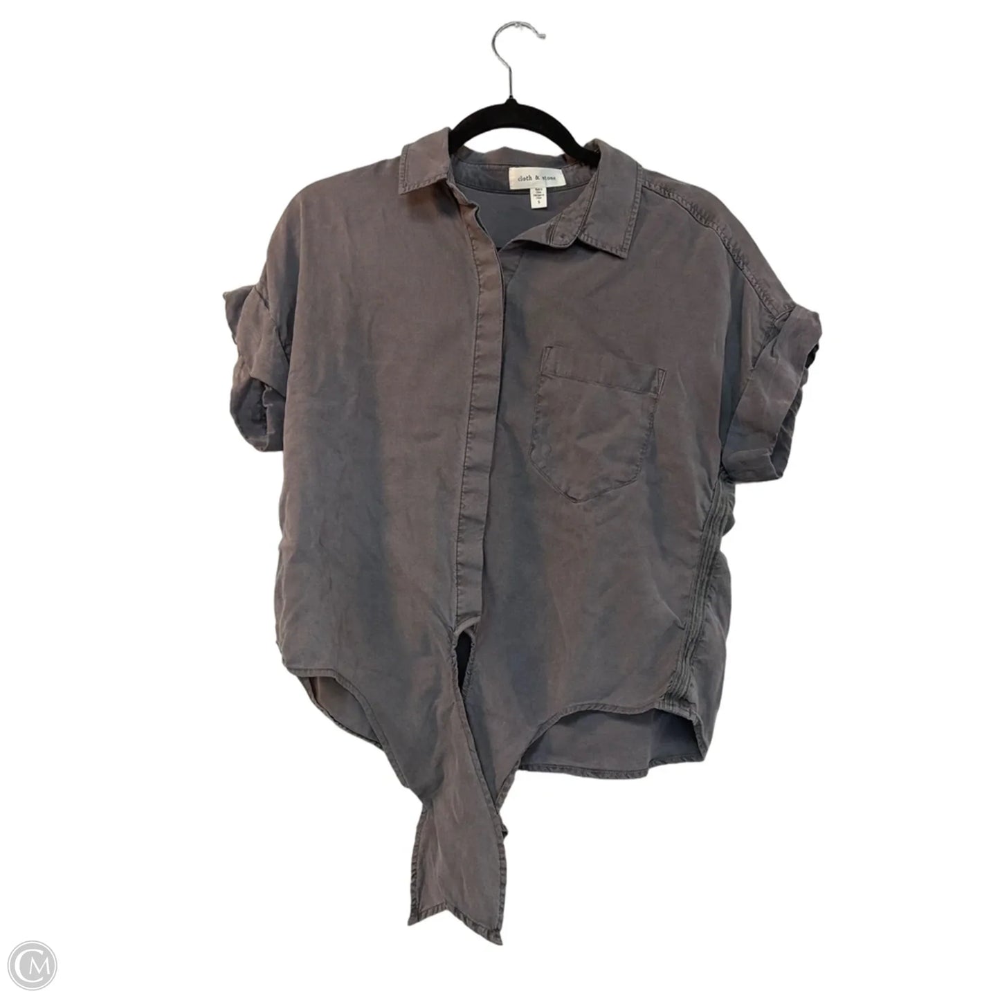 Top Short Sleeve By Cloth & Stone In Grey, Size: S