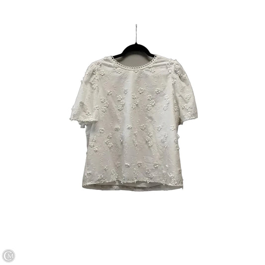 Top Short Sleeve By Adrianna Papell In White, Size: M