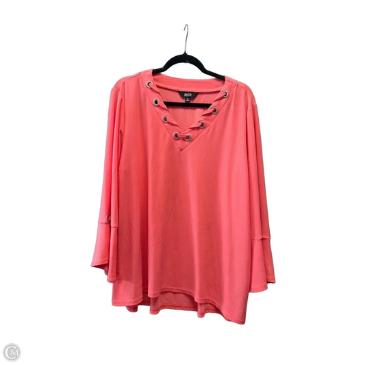 Blouse Long Sleeve By Clothes Mentor In Pink, Size: Xl