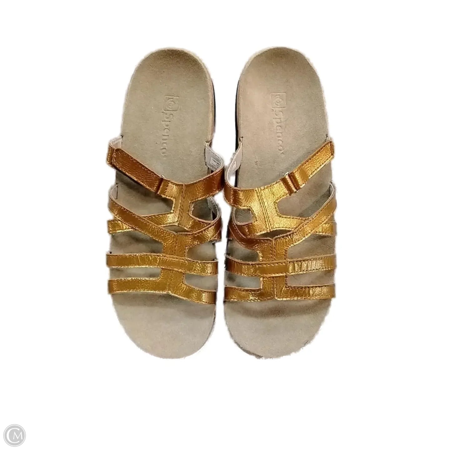 Sandals Flats By Clothes Mentor In Gold, Size: 8