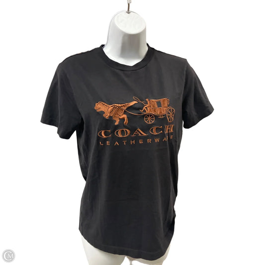Top Short Sleeve Designer By Coach In Black, Size: Xs